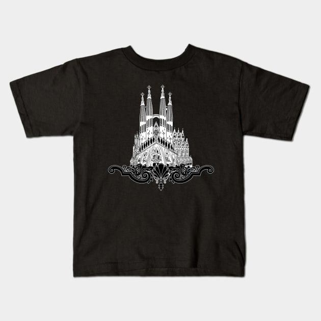 The Sagrada Familia Kids T-Shirt by SemDesigns